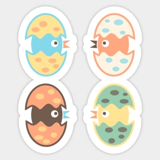 Cute hatched birds Sticker